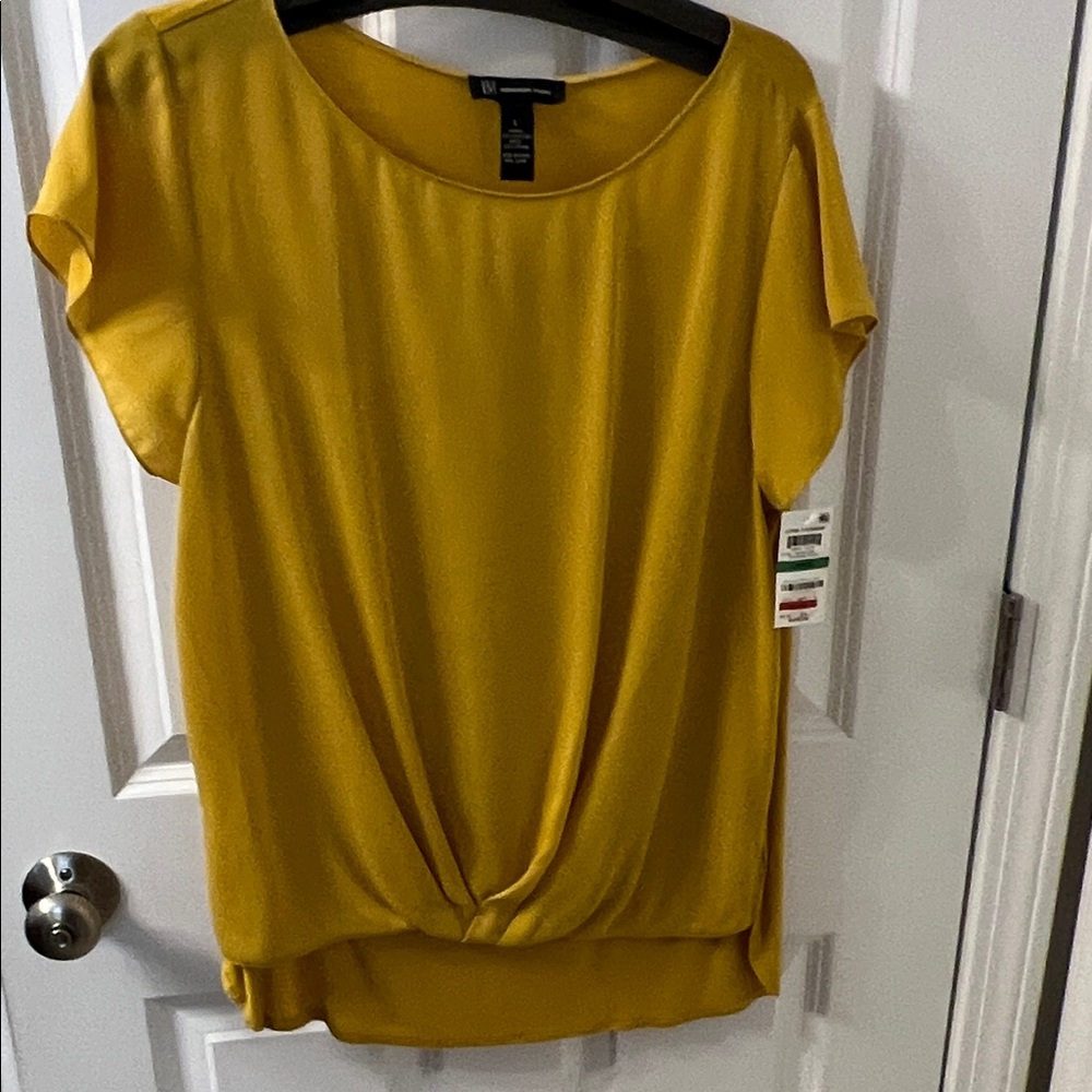 INC International Concepts Mustard Yellow Blouse